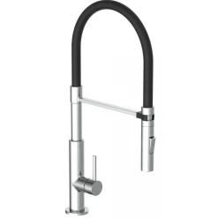 Mitigeur cuisine avec douchette extractible - chromé et noir - Stilo SCHÜTTE