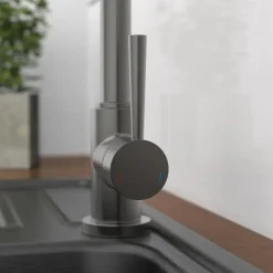 Mitigeur cuisine à bec col de cygne orientable - graphite mat - Cornwall SCHÜTTE