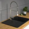 Mitigeur cuisine à bec extractible spirale - aspect inox - Cornwall SCHÜTTE