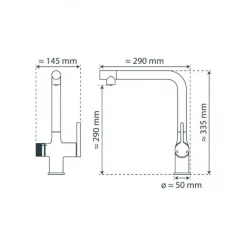 Mitigeur cuisine à eau gazeuse avec refroidissement et filtration - noir mat - AQUASTAR PREMIUM SCHÜTTE