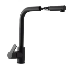 Mitigeur cuisine haut - monotrou - douchette extractible - noir - PRO KRAMER