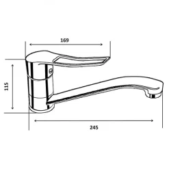 Mitigeur cuisine NF avec manette PMR ouverte et brise-jet hygiénique KRAMER