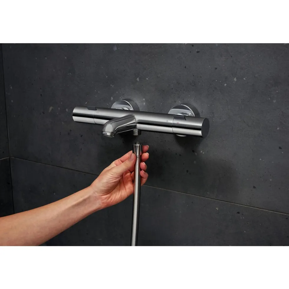 Mitigeur de baignoire thermostatique Ecostat Fine chromé HANSGROHE