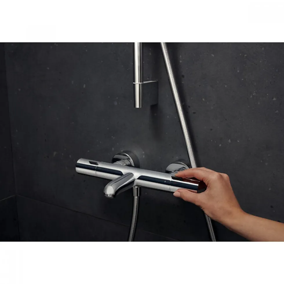 Mitigeur de baignoire thermostatique Ecostat Fine chromé HANSGROHE
