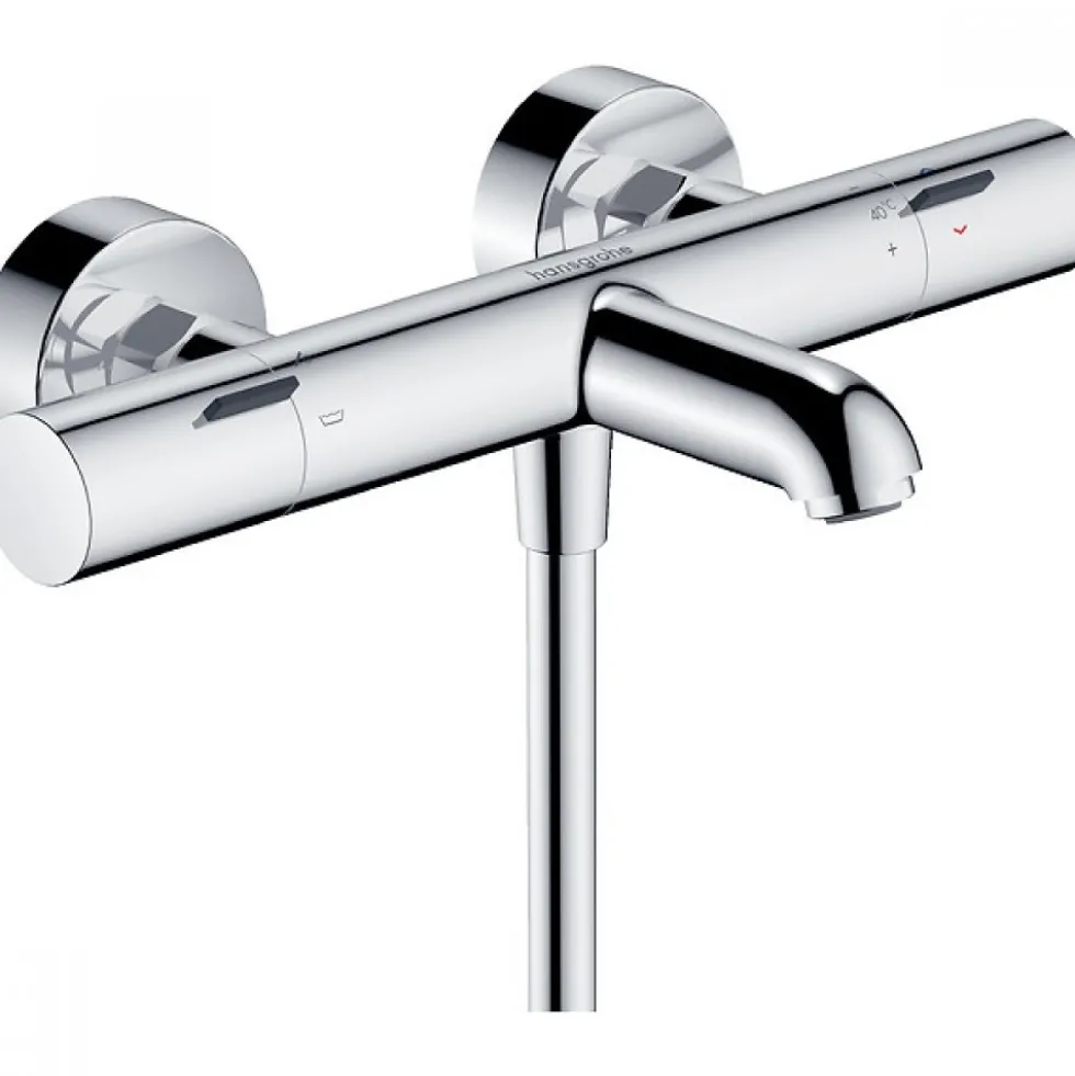 Mitigeur de baignoire thermostatique Ecostat Fine chromé HANSGROHE