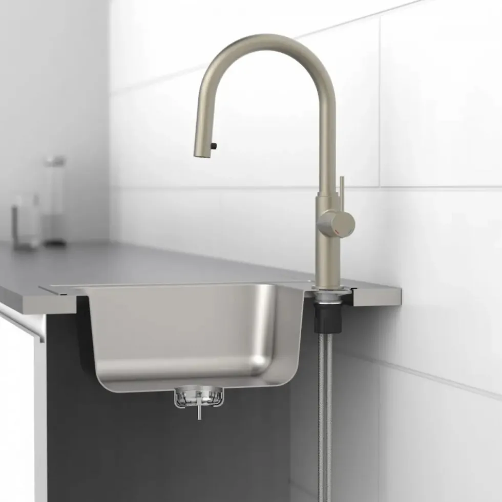 Mitigeur de cuisine avec bec extractible - aspect inox - BLACKPOOL SCHÜTTE
