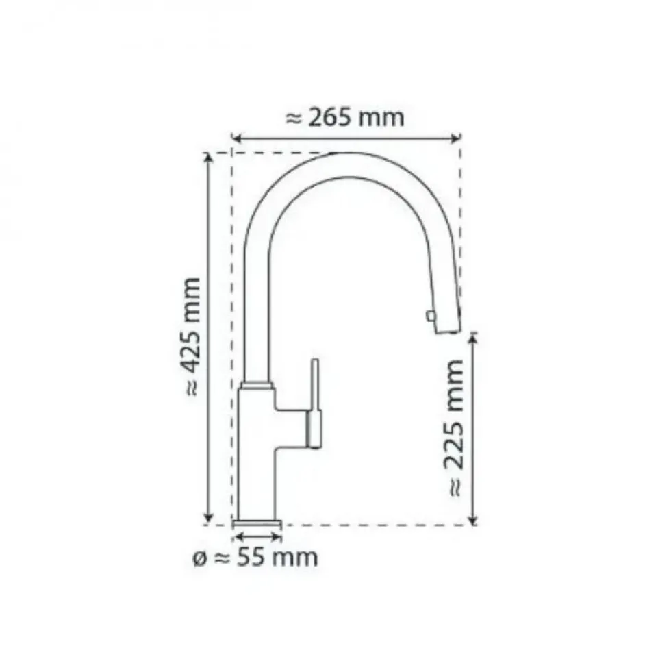 Mitigeur de cuisine avec bec extractible - graphite mat - BLACKPOOL SCHÜTTE