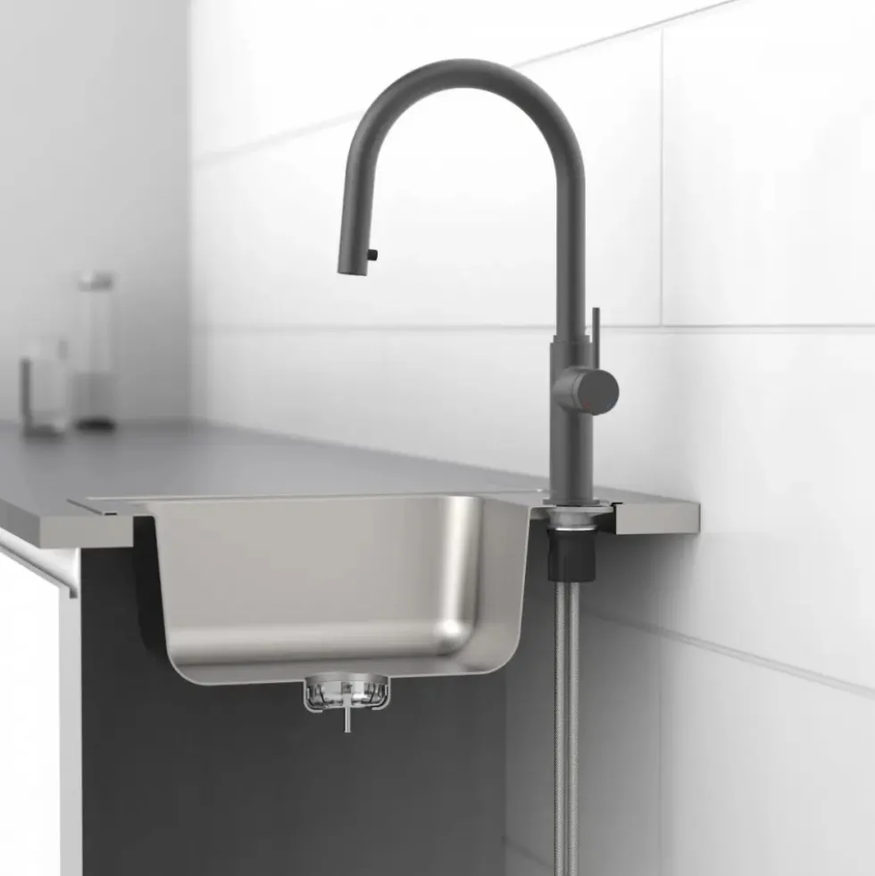 Mitigeur de cuisine avec bec extractible - graphite mat - BLACKPOOL SCHÜTTE