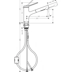Mitigeur de cuisine avec douchette extractible - chromé - Zesis M33 HANSGROHE