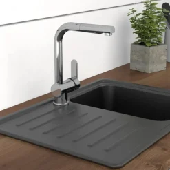 Mitigeur de cuisine à bec extractible - chromé - London SCHÜTTE