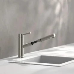 Mitigeur de cuisine à bec extractible - aspect inox - Unicorn SCHÜTTE