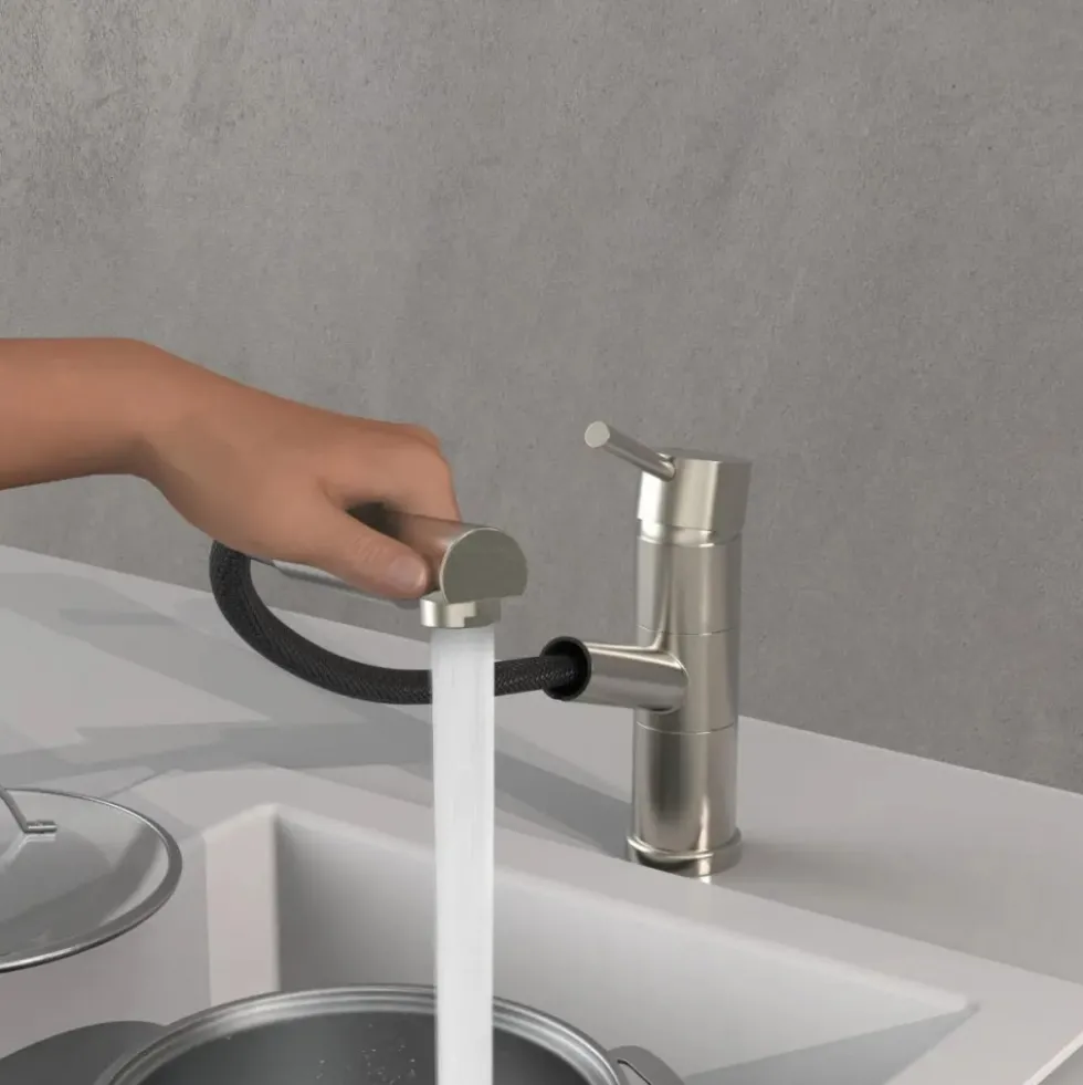Mitigeur de cuisine à bec extractible - aspect inox - Unicorn SCHÜTTE