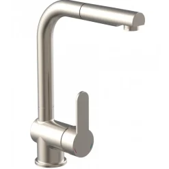 Mitigeur de cuisine à bec extractible - aspect inox - London SCHÜTTE
