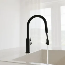 Mitigeur de cuisine noir mat avec bec extractible - BLACKPOOL SCHÜTTE