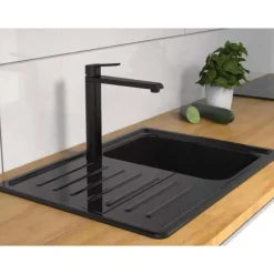 Mitigeur de cuisine noir mat - bec haut 280 mm - Vita SCHÜTTE
