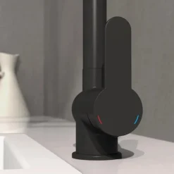 Mitigeur de cuisine noir mat à bec extractible - London SCHÜTTE