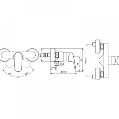 Mitigeur de douche - pose murale - chromé - Okyris PORCHER