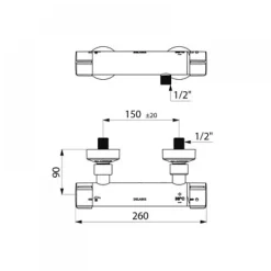 Mitigeur de douche thermostatique - croisillons ergonomiques - BIOSAFE DELABIE
