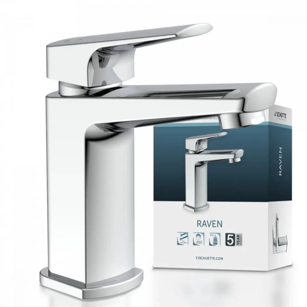 Mitigeur de lavabo avec bonde clic clac - chromé - Raven SCHÜTTE