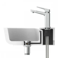 Mitigeur de lavabo avec bonde clic clac - chromé - Raven SCHÜTTE