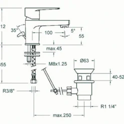 Mitigeur de lavabo avec cartouche C2 et vidage - S4-15 SIMILAIRE