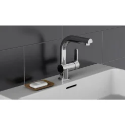 Mitigeur de lavabo avec douchette extractible - chromé - London SCHÜTTE