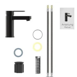 Mitigeur de lavabo noir mat avec vidage - Elephant SCHÜTTE