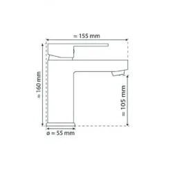 Mitigeur de lavabo noir mat avec vidage - Elephant SCHÜTTE