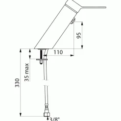 Mitigeur de lavabo - sans bec - sortie Biosafe DELABIE