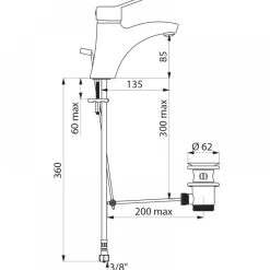 Mitigeur lavabo à bec fixe et manette ajourée - cartouche céramique Ø40 mm DELABIE