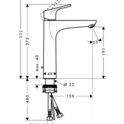 Mitigeur lavabo chromé - Focus 190 - 31608000 HANSGROHE