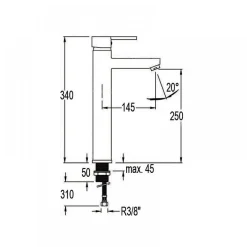 Mitigeur lavabo haut chromé - Drako 3310 RAMON SOLER