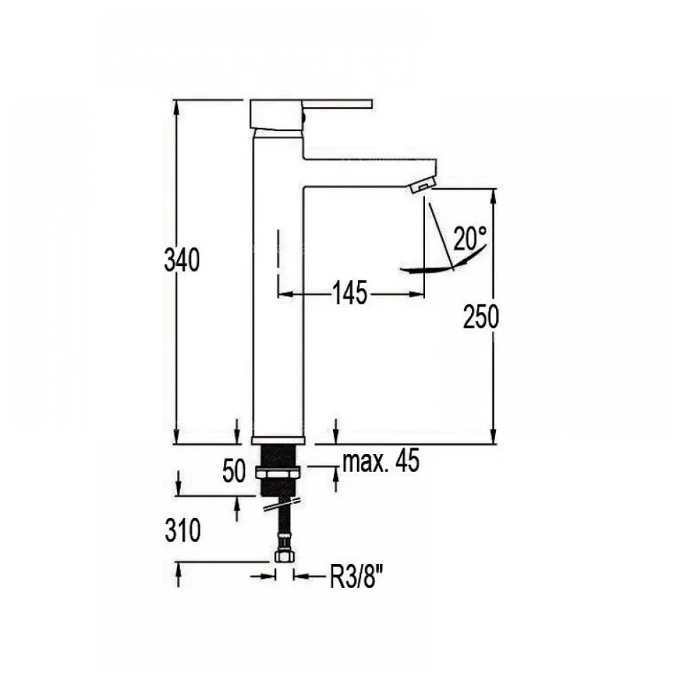 Mitigeur lavabo haut chromé - Drako 3310 RAMON SOLER
