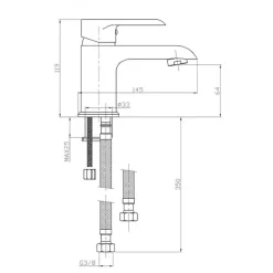 Mitigeur lavabo haut en laiton - chromé - KING KRAMER