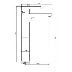 Mitigeur lavabo haut - monotrou - chromé - GOODLIFE KRAMER