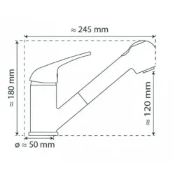 Mitigeur monocommande avec douchette extractible cuisine chromé Supra SCHÜTTE
