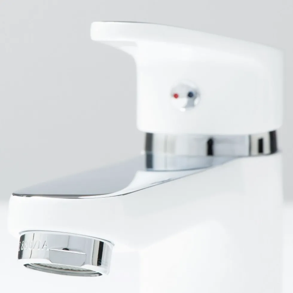 Mitigeur monocommande - lavabo - blanc et chromé - Alaska SCHÜTTE