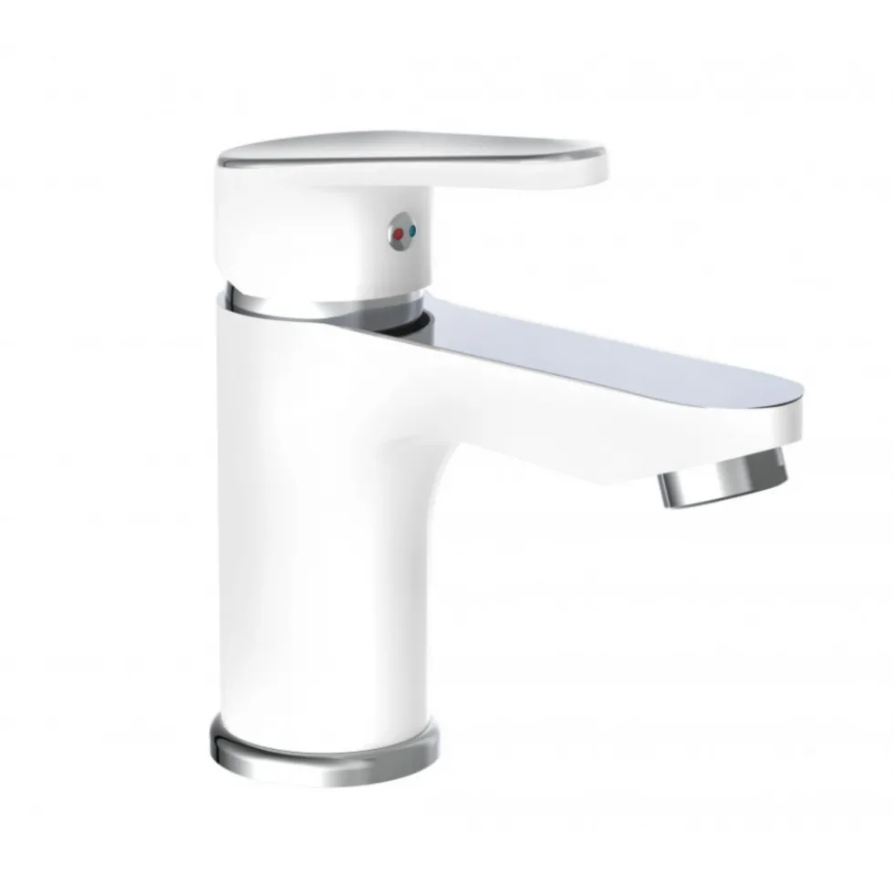 Mitigeur monocommande - lavabo - blanc et chromé - Alaska SCHÜTTE