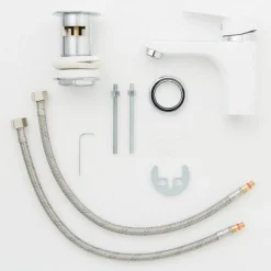 Mitigeur monocommande - lavabo - blanc et chromé - Alaska SCHÜTTE