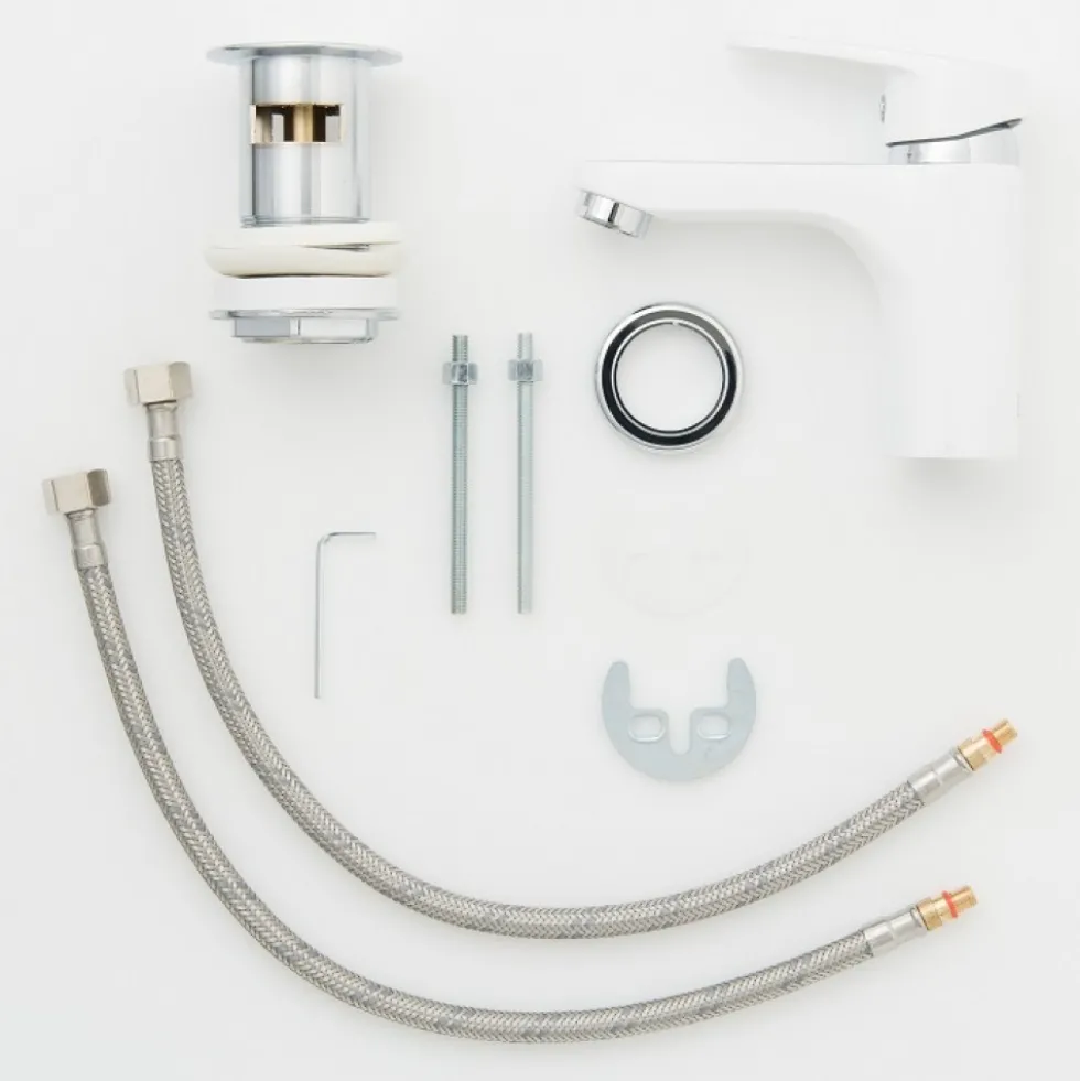 Mitigeur monocommande - lavabo - blanc et chromé - Alaska SCHÜTTE