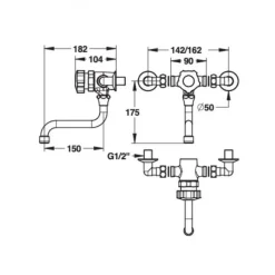 Mitigeur monocommande temporisé pour lavabo mural - Presto 35808 PRESTO