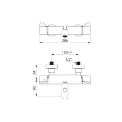 Mitigeur thermostatique bain-douche à raccords standards SECURITHERM DELABIE