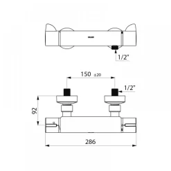 Mitigeur thermostatique douche Securitherm Securitouch DELABIE