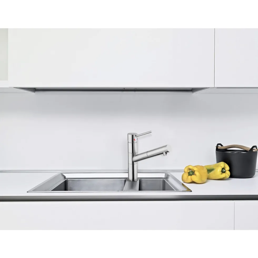 Mitigeur évier avec douchette extractible - Inox PAINI