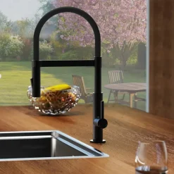 Mitigeur évier noir mat avec flexible soft-touch Miami SCHÜTTE