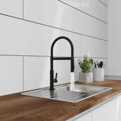 Mitigeur évier noir mat avec flexible soft-touch Miami SCHÜTTE