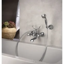 Mélangeur bain-douche mural - avec douchette et flexible - Tiffany PAINI