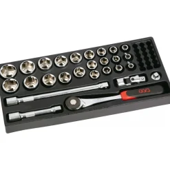 Module 1/3 en mousse - 27 outils pour douilles 1/2" 6 pans 75-SH27MM SAM OUTILLAGE