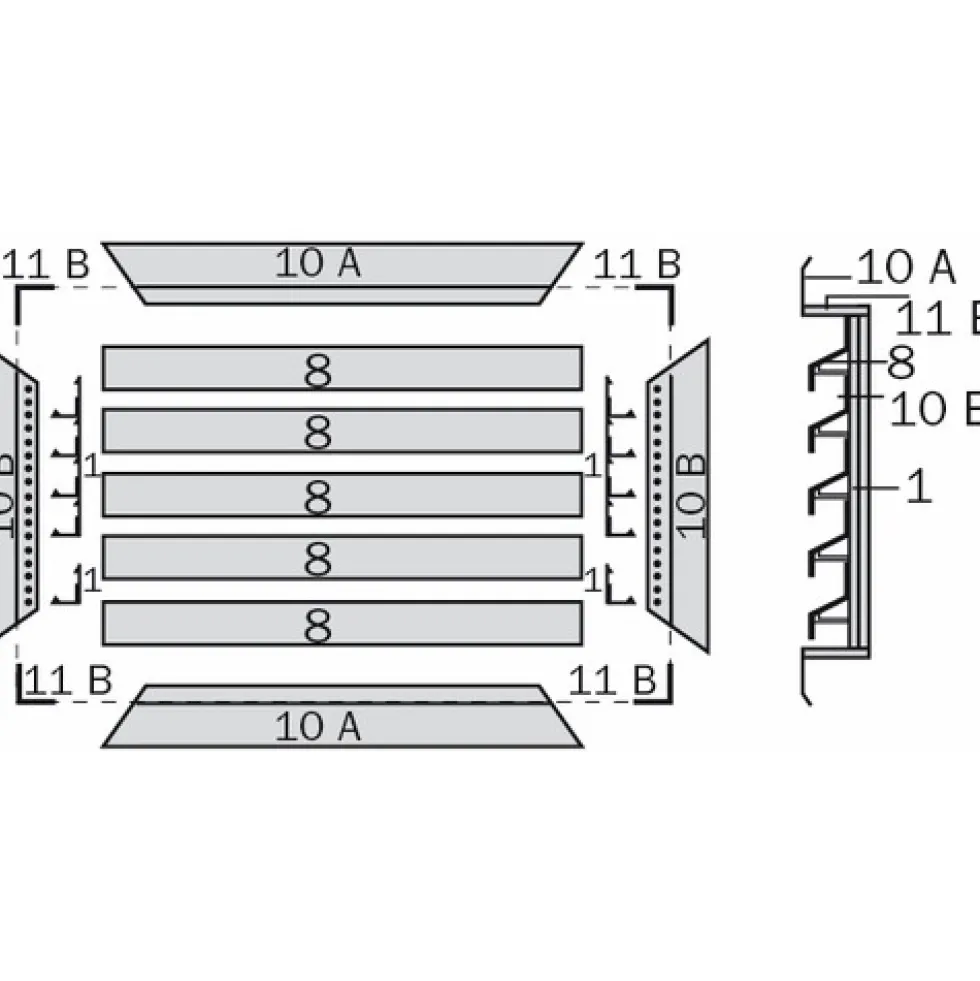 Montant 10 B pour assemblage de grille 411 RENSON