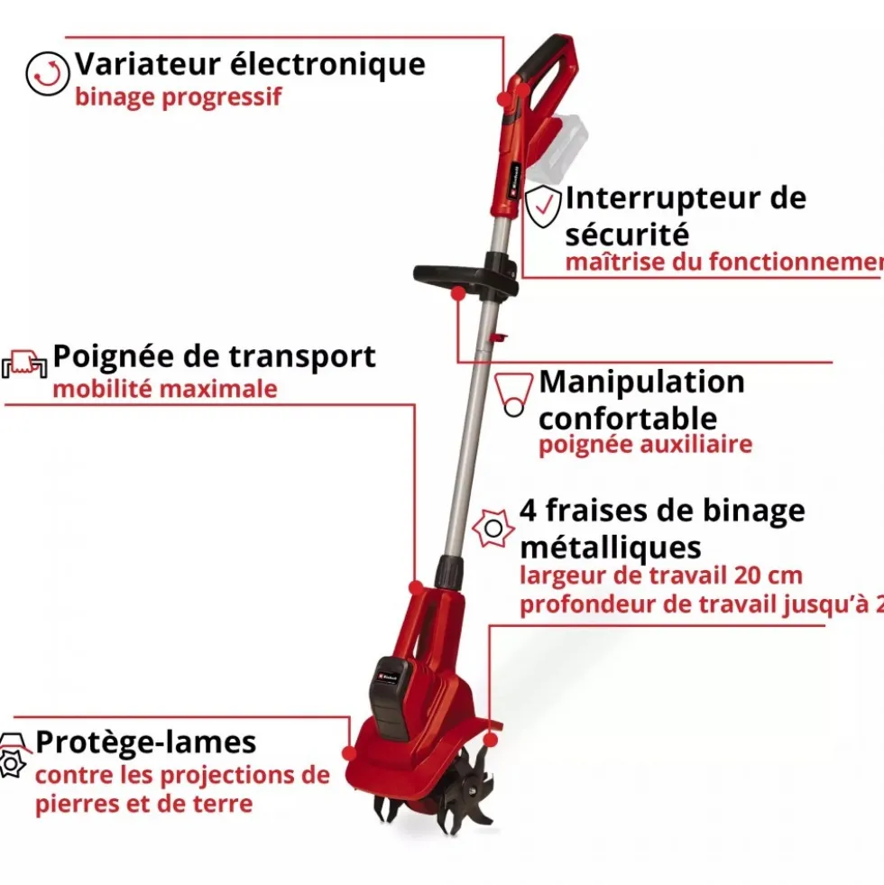 Motobineuse électrique - GE-CR 18/20 Li E - Solo - Power X-Change EINHELL